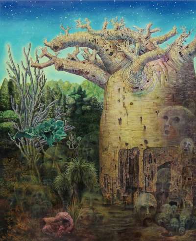 《未来のバオバブ/future baobab》2012 油絵具、キャンバス/oil on canvas 1620×3910mm